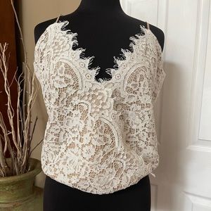 Leyden white lace bodysuit. Size XL